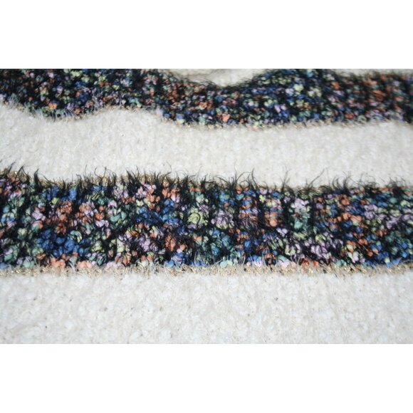 Anthropologie La Fée Verte Eyelash Knit Striped Sweater Metallic Womens S Cozy - Picture 3 of 7